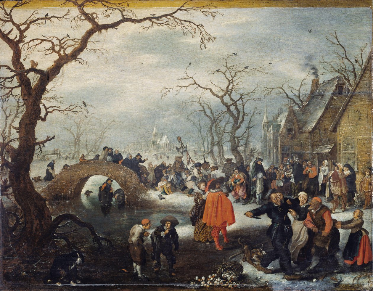 Laskustaistai maalla tekijältä Adriaen Pietersz van de Venne