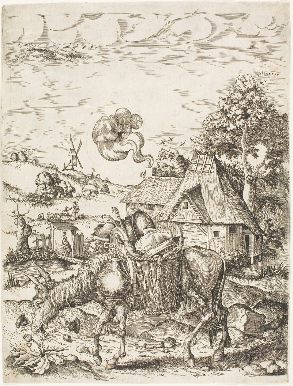 Ruoalla ladattu aasi, Eläinten symboliset hahmot tekijältä Adriaen Pietersz. van de Venne