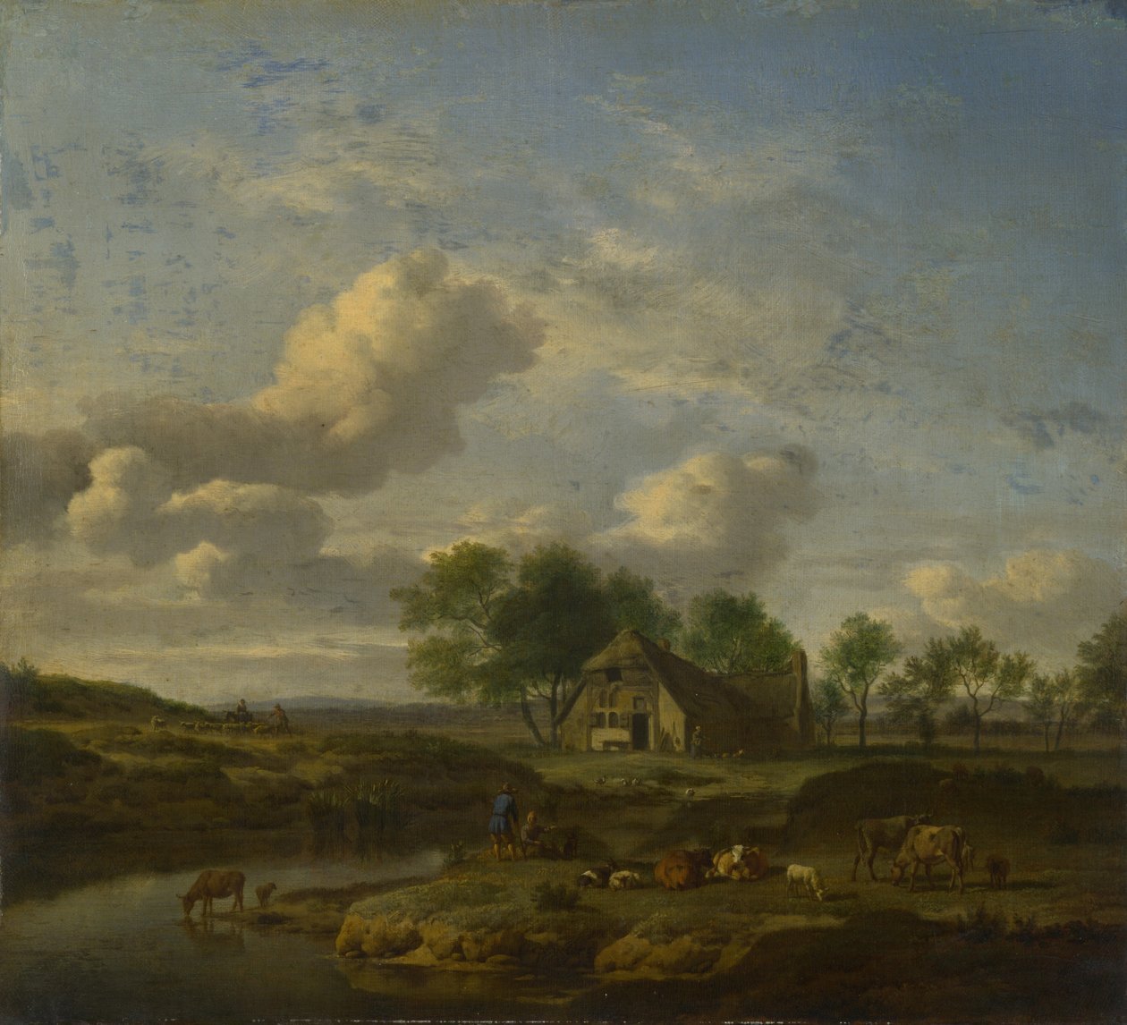 Maisema maatilan kanssa puron varrella, 1661 tekijältä Adriaen Velde van de