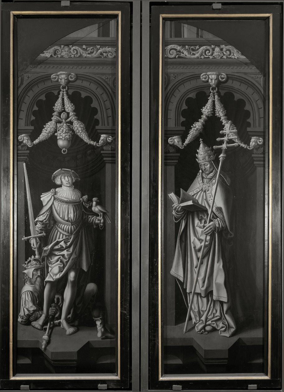 Pyhän Pancrazion triptyykki, suljetut paneelit (öljy puulle tekijältä Adriaen Ysenbrandt