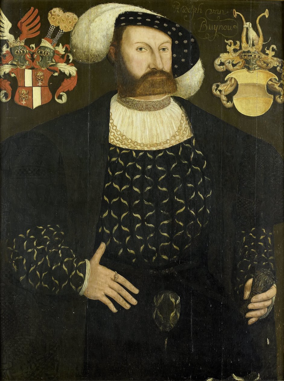 Oletettavasti kuolemanjälkeinen muotokuva Rudolph van Buynousta (k. 1542), Stavorenin korkeatuomioistuimesta ja Gaasterlandin Grietmanista tekijältä Adriaen van Cronenburg (attributed to)
