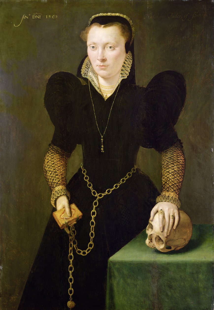 Katheryn of Berain (1535-91) 1568 (öljy paneelille) tekijältä Adriaen van Cronenburgh