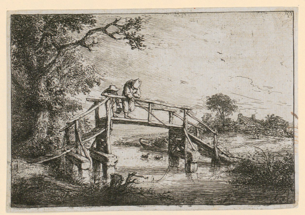 Kalastaja sillalla tekijältä Adriaen van Ostade