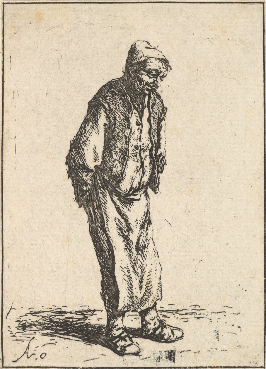 Talonpoika kädet selän takana, 1610-85. tekijältä Adriaen van Ostade