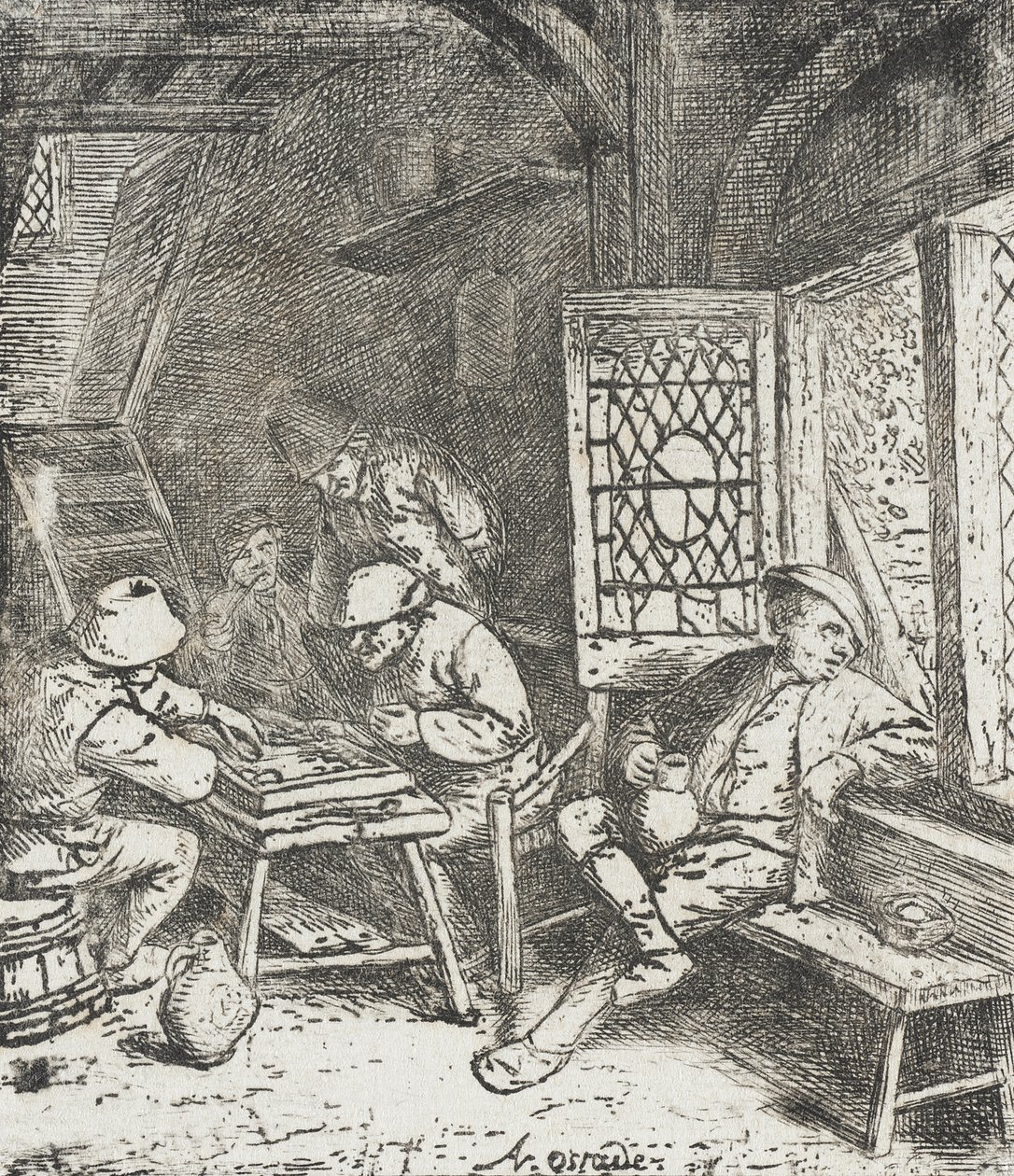 Backgammon-pelaajat tekijältä Adriaen van Ostade