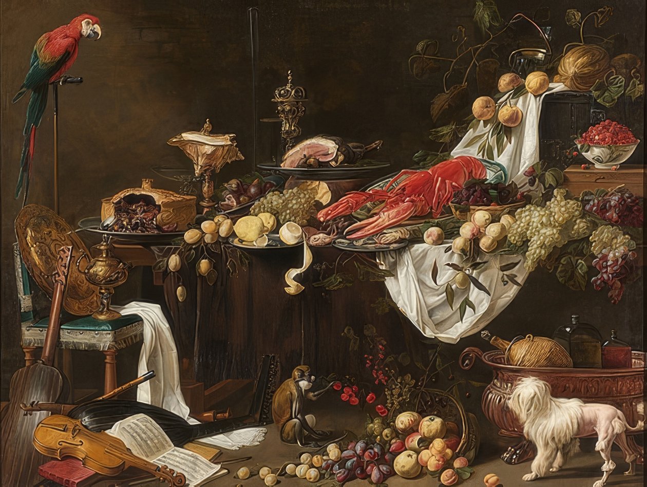 Juhla-asetelu. 1644 tekijältä Adriaen van Utrecht