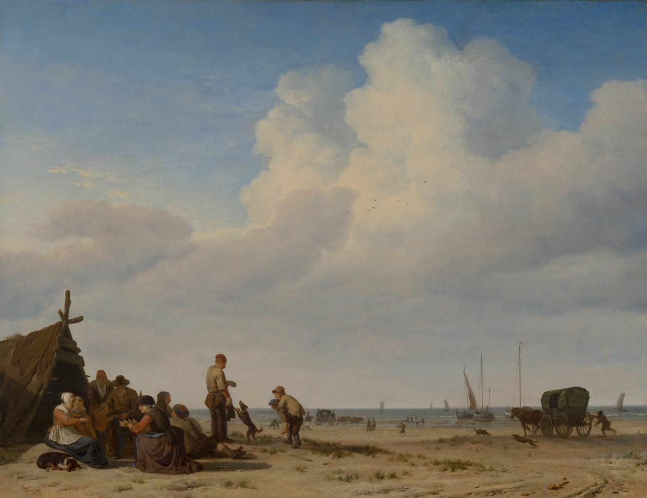 Beach View, 1663-1665 tekijältä Adriaen van de Velde