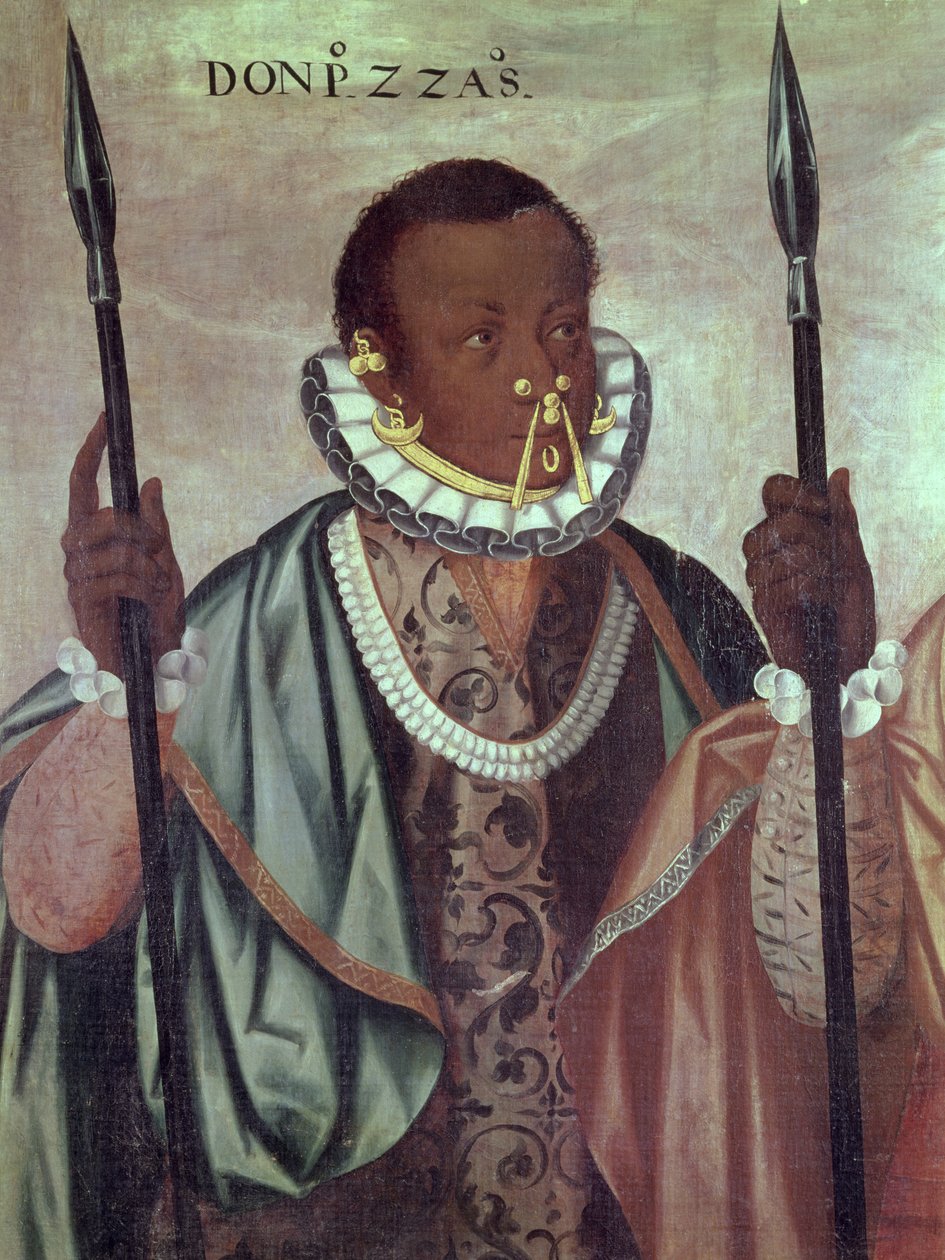 Ecuadorilainen Quitosta, yksityiskohta julkaisusta "Warriors of the Esmeraldas", 1599 (katso 113582) tekijältä Adrian Sanchez Galque
