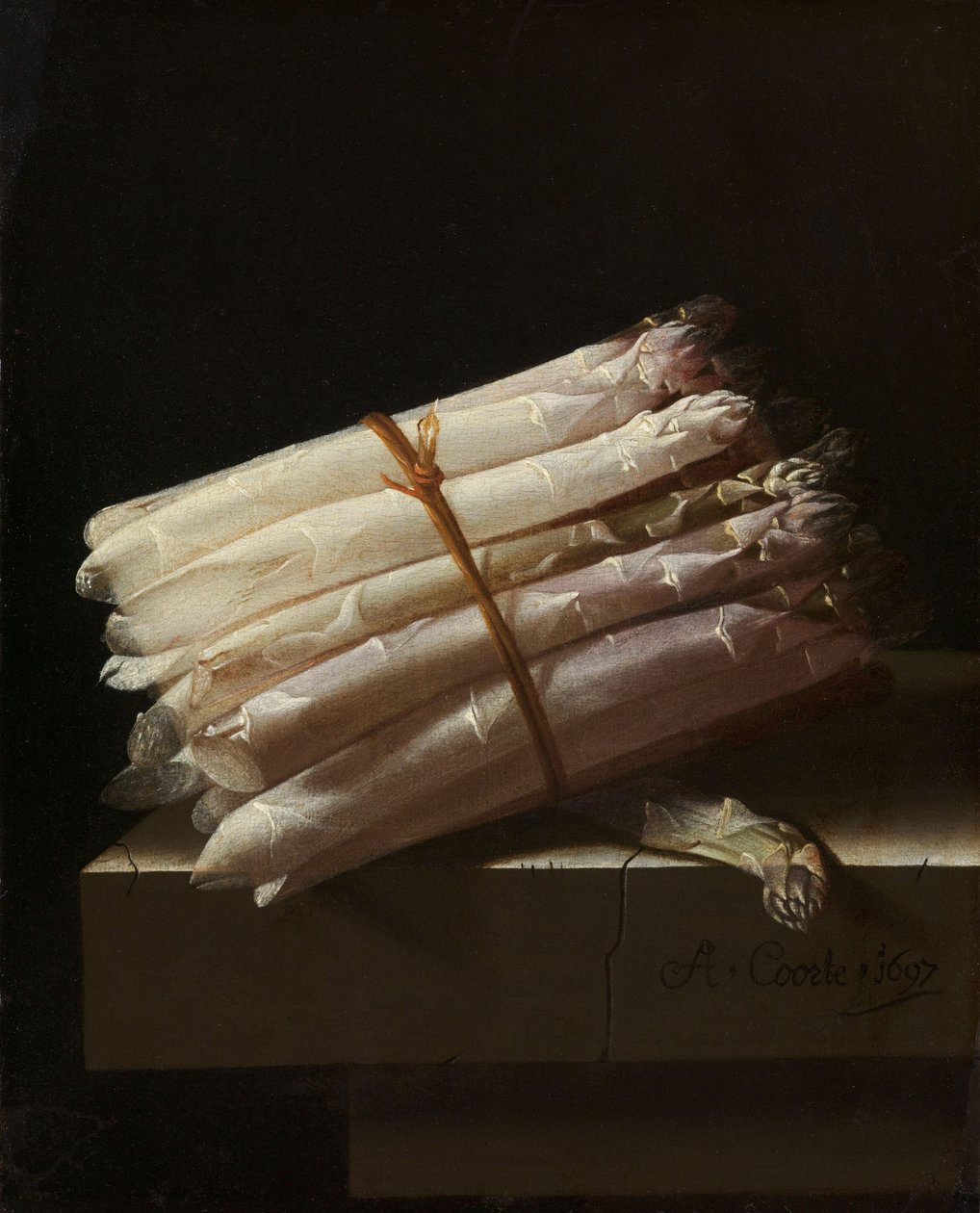 Asetelma parsan kanssa, 1697 tekijältä Adrian Coorte