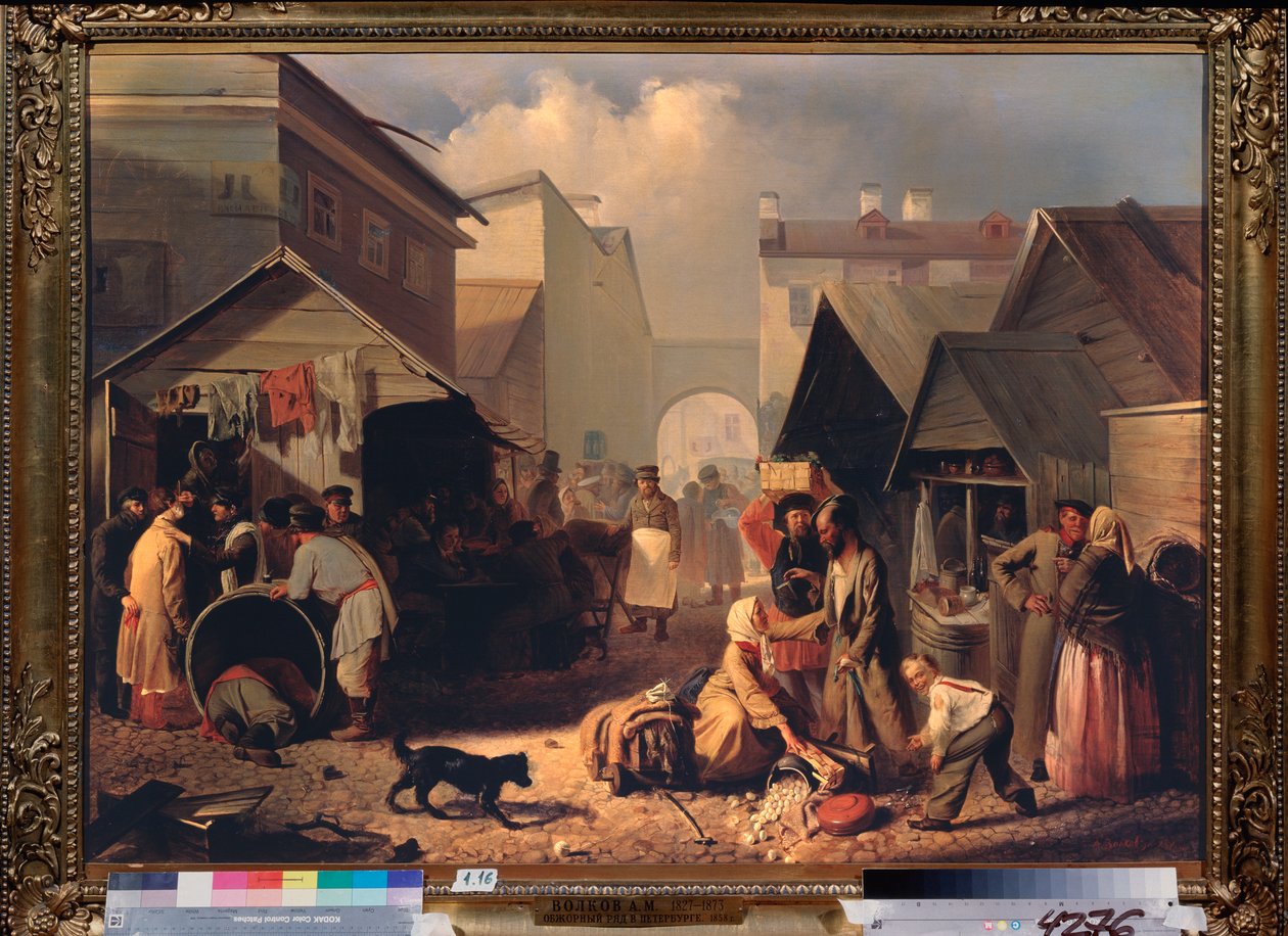 Buvette a Saint Petersburg (virkistyskoju Pietarissa) - Adrian Markovich Volkovin (1827-1873) maalaus, öljy kankaalle tekijältä Adrian Markovich Volkov