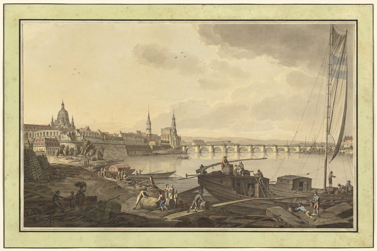 Dresden Elbe-joen rannalta tekijältä Adrian Zingg