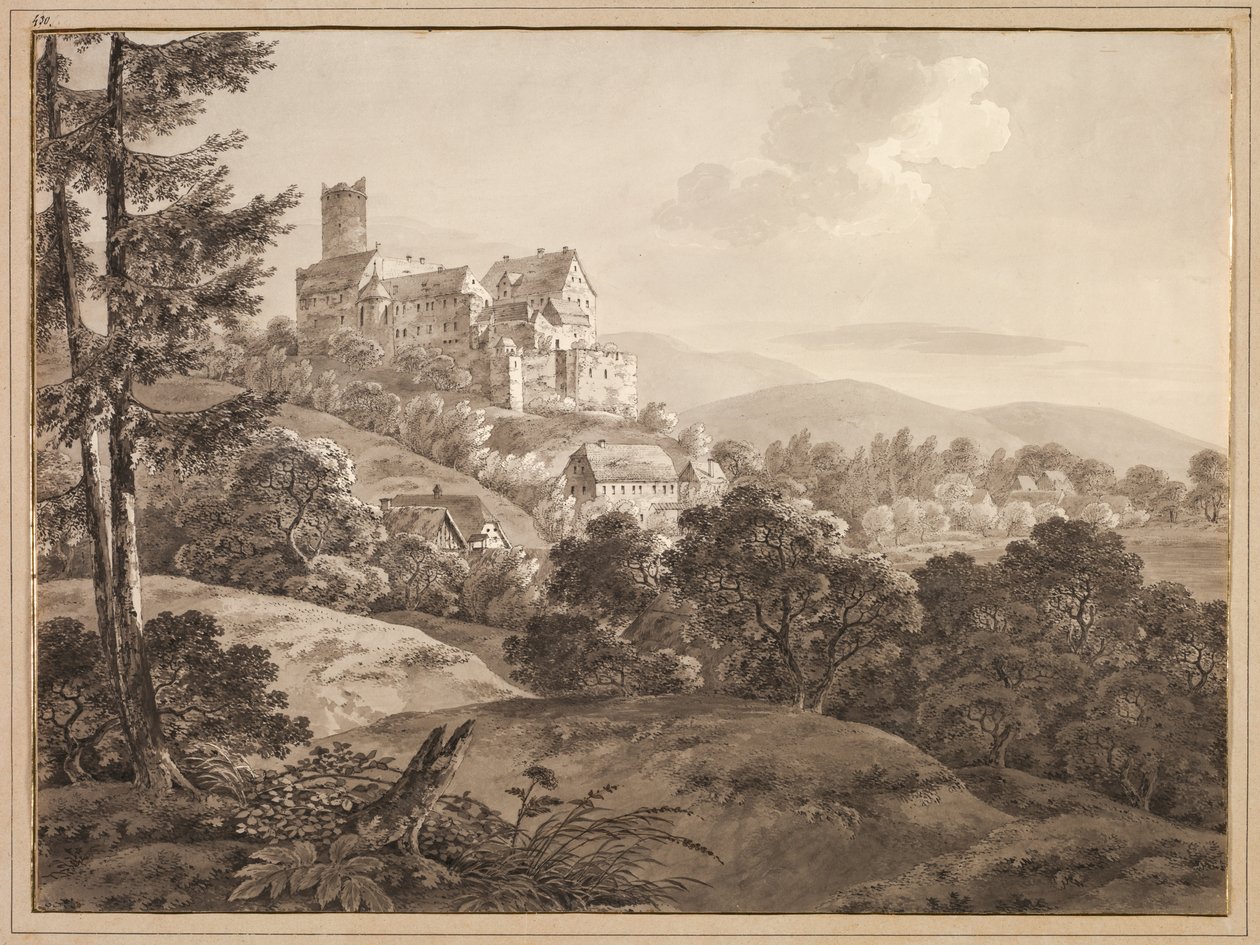 Näkymä Gnandsteinin linnalle, n. 1795. tekijältä Adrian Zingg