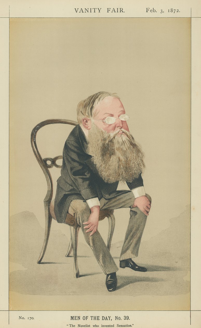 Wilkie Collins (värillinen litografia) tekijältä Adriano Cecioni