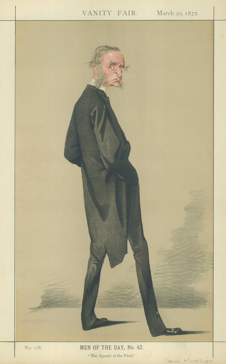 Reverend Canon Charles Kingsley (värilitografia) tekijältä Adriano Cecioni
