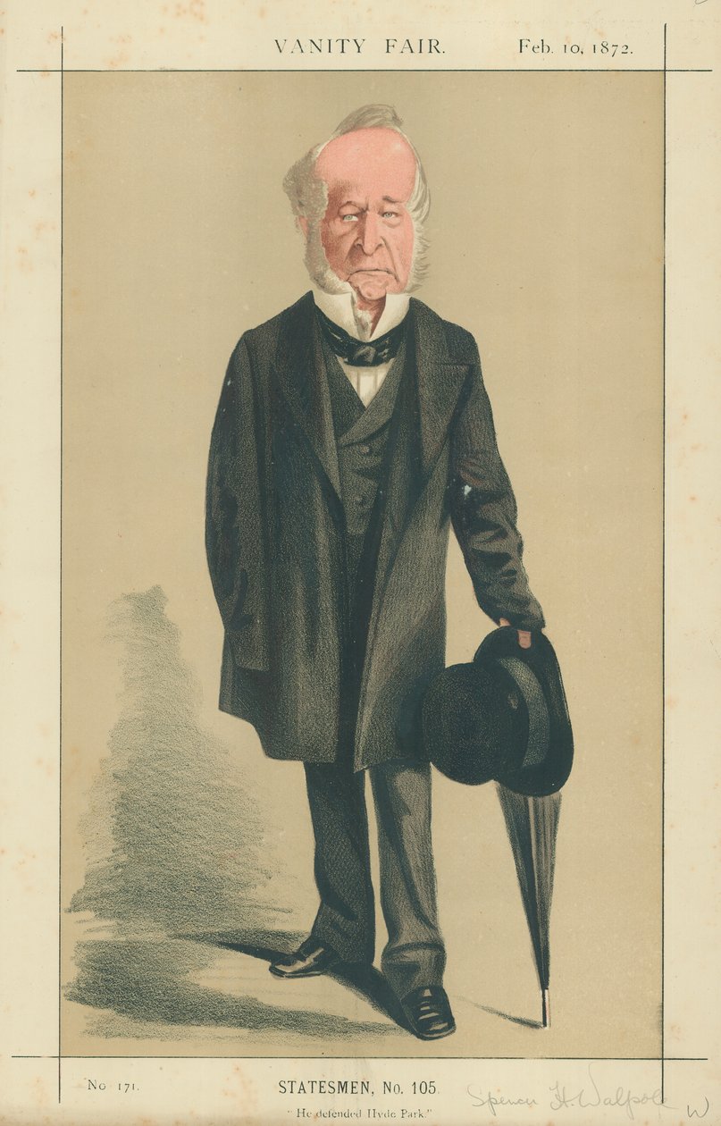 The Right Hon Spencer Horatio Walpole, Hän puolusti Hyde Parkia, - tekijältä Adriano Cecioni