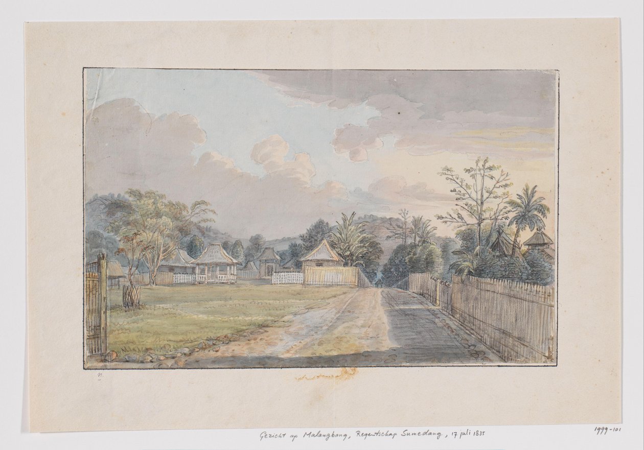 Näkymä Malangbong, Sumedang Regency, Priangan, Länsi-Jaava tekijältä Adrianus Johannes Bik