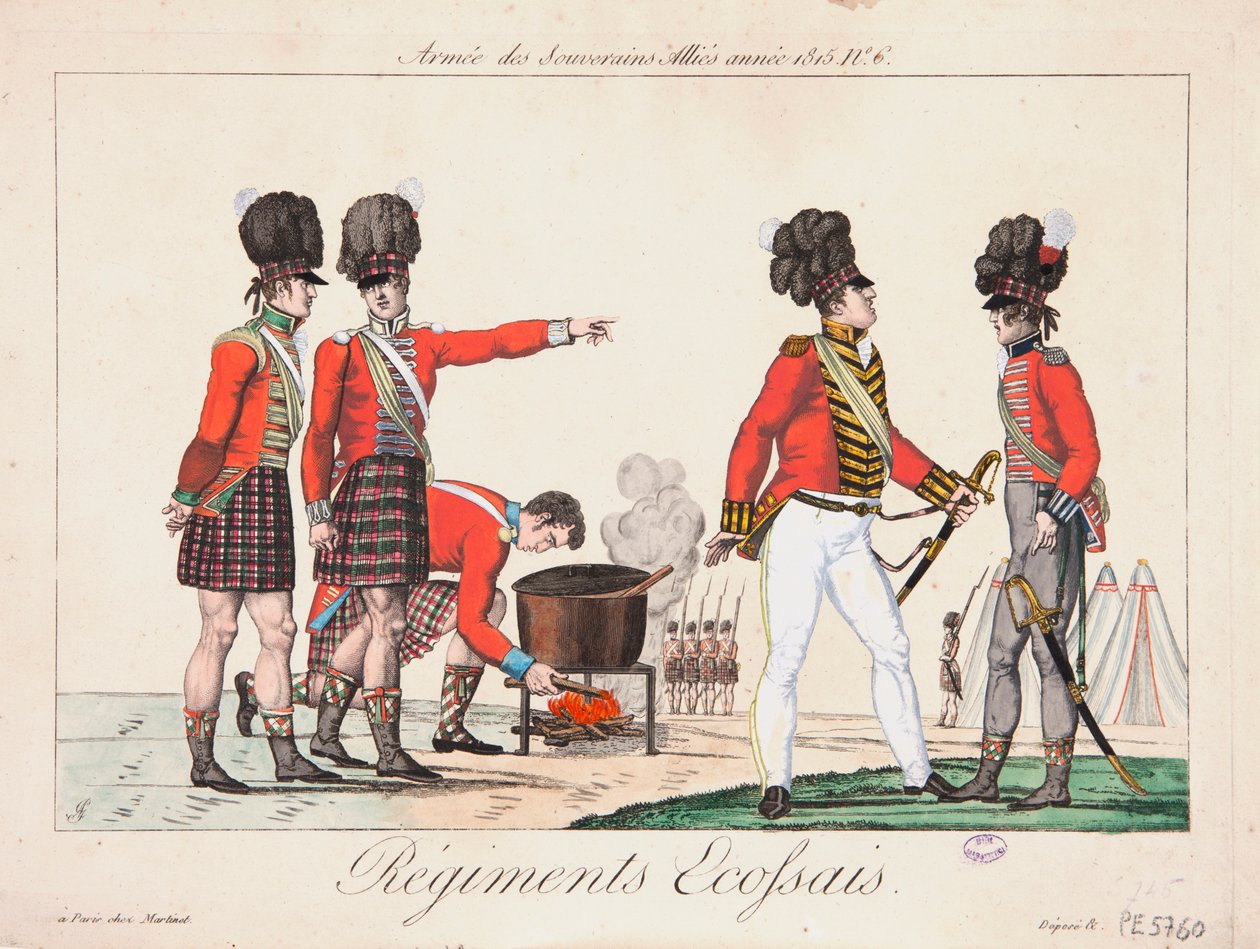 Skotlannin rykmentit, Army of the Allied Suvereigns, 1815 tekijältä Adrien Pierre Francois Godefroy