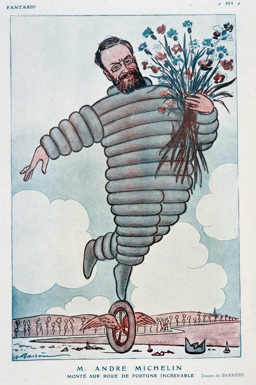 Andre Michelinin ja Bibendumin sarjakuva - Adrien Barreren (1877-1931) kuvitus elokuvassa "Fantasio" 1.7.1923 tekijältä Adrien Barrere