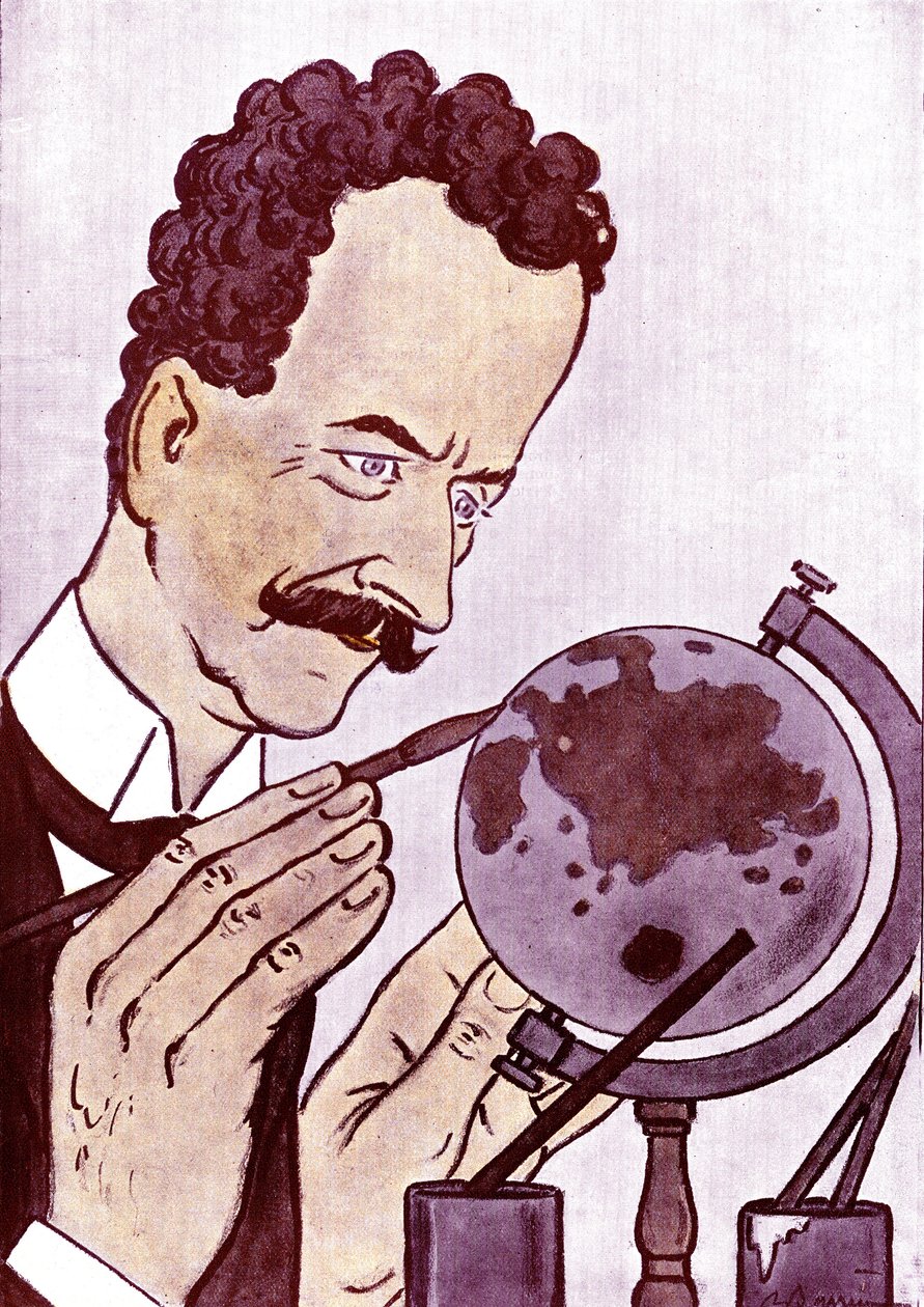 Sarjakuva Philippe Berthelot (1866-1934), ranskalainen poliitikko ja diplomaatti - piirros Adrien Barrere (1877-1931) Fantasiosta tekijältä Adrien Barrere