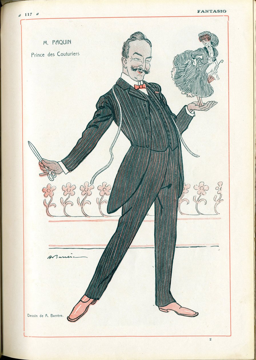 Fantasio, : Metiers, Muoti - Tailor Couturier, Paquin, 15.6.1907 (kaiverrus) tekijältä Adrien Barrere