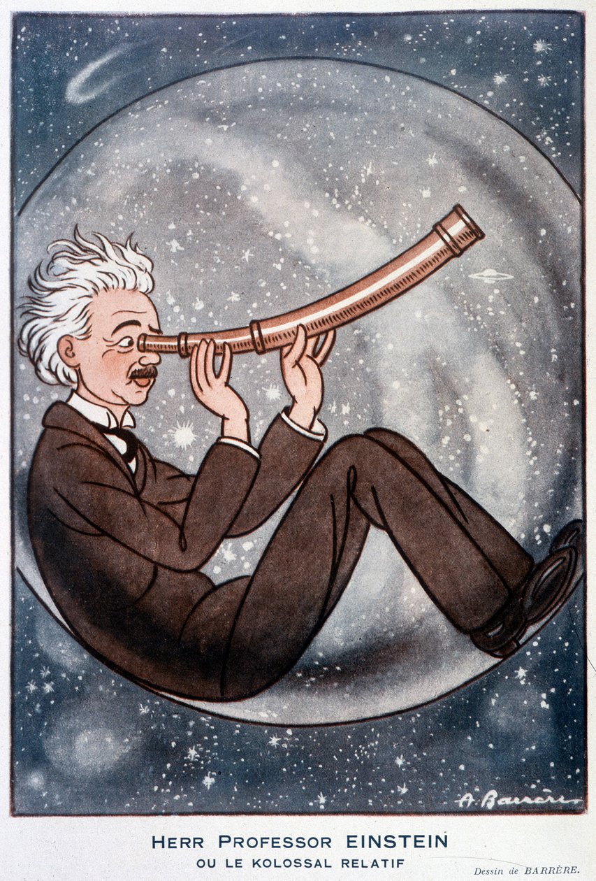 Herr professori Einstein tai sukulainen Kolossal - Adrien Barreren (1877-1931) kuvitus "" Fantasio""" 1.3.1931 tekijältä Adrien Barrere