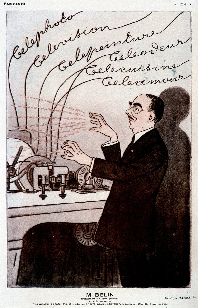 Humoristinen kuva Belinistä ja hänen belinografistaan - Barrère, "" Fantasio" -julkaisussa 1.12.1931 tekijältä Adrien Barrere