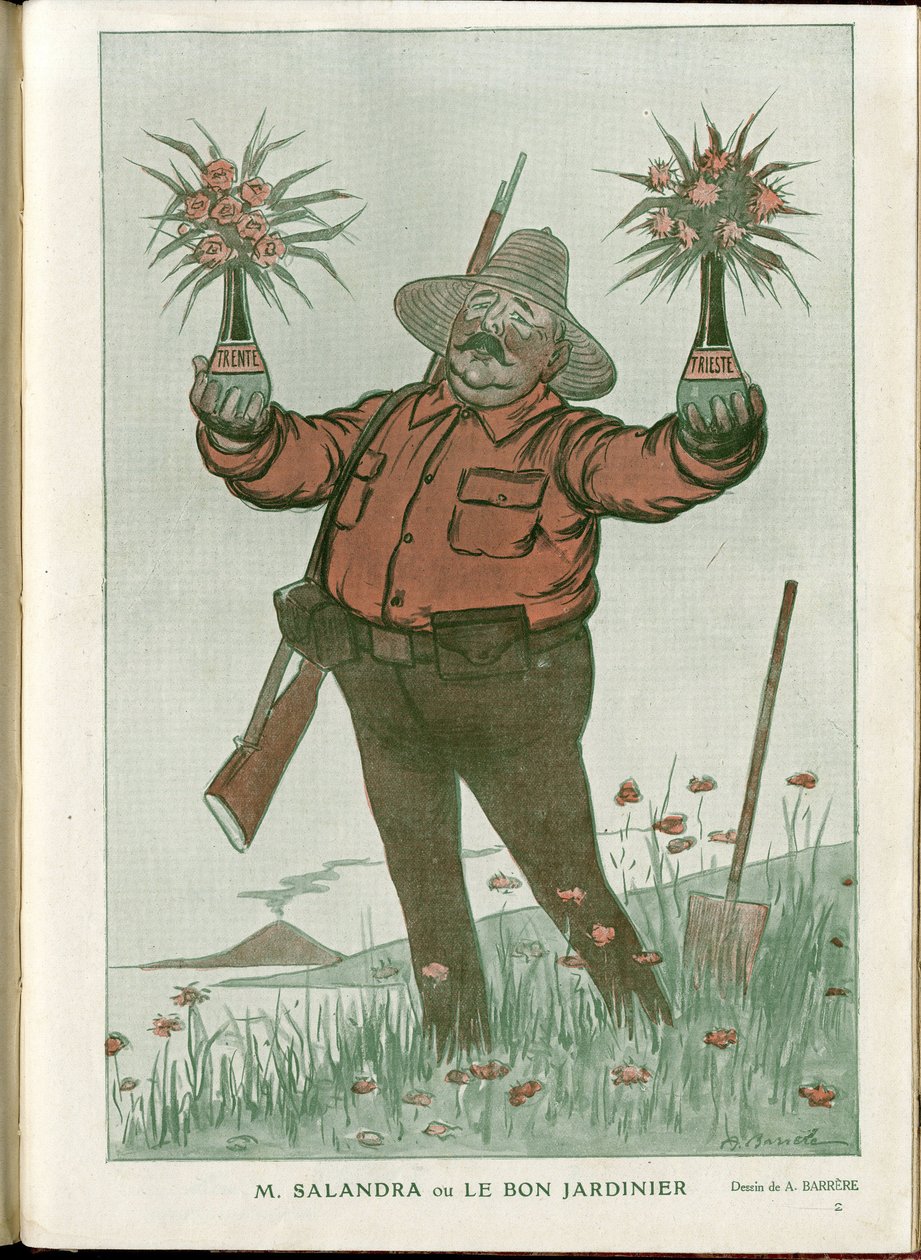 Kuva Barreresta (1874-1931) elokuvassa "" Fantasio"", 1.6.2015 - herra Salandra eli hyvä puutarhuri - sota 14-18, Italia, viini, puolueettomuus, kukat, tulivuorenpurkaukset, hallituksen puheenjohtaja neuvosto, Trieste - Salandra Antonio tekijältä Adrien Barrere