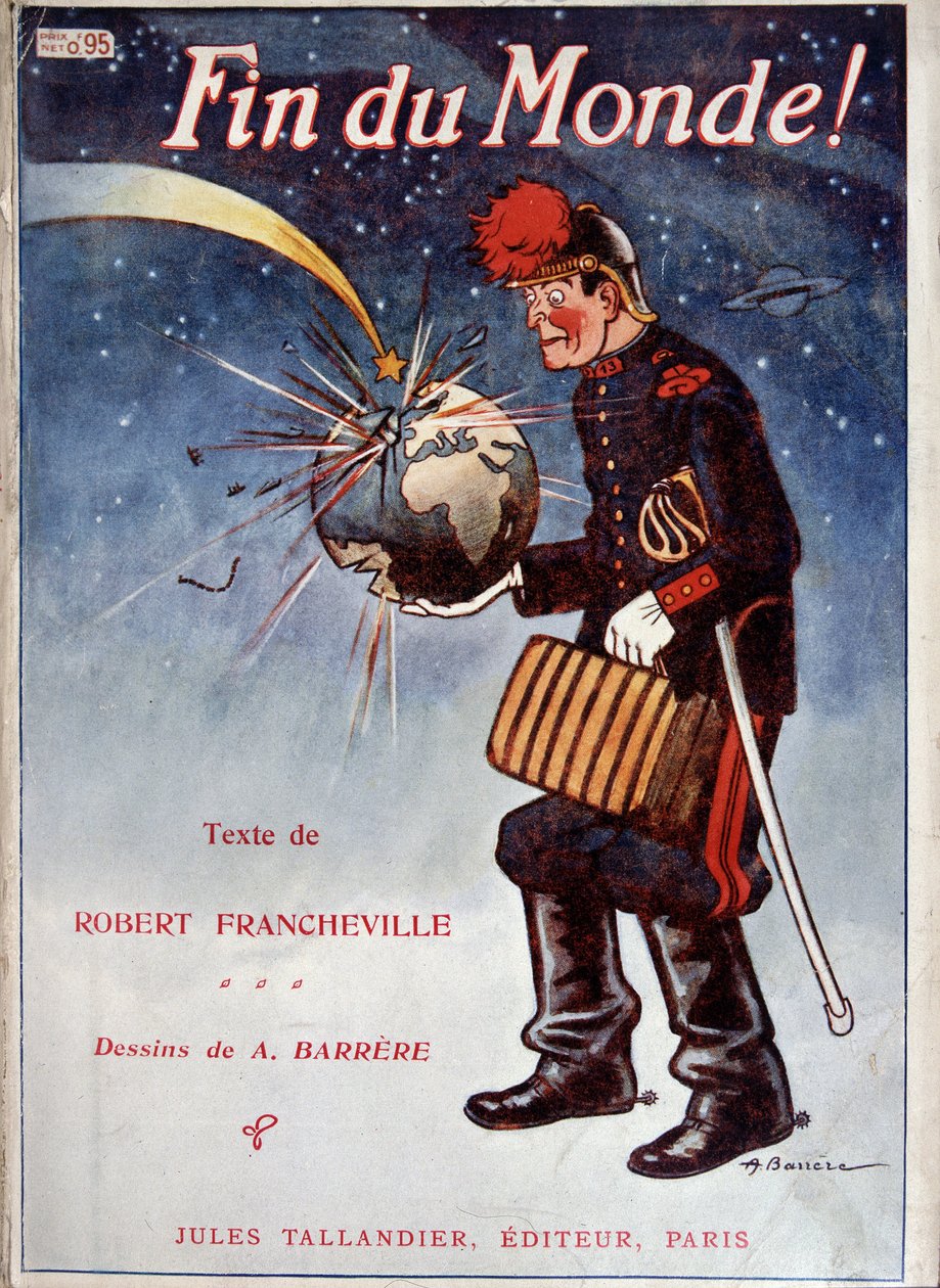 La terre iskee komeetta - Franchevillen kirjan "" Maailman loppu "" kansi, ill. kirjoittanut A. Barrere, Tallandier tekijältä Adrien Barrere