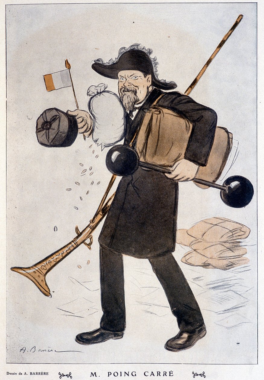 M. Faring Carré (sarjakuva Raymond Poincaresta) - kirjoittanut Barrère, elokuvassa "" Fantasio"" 1.2.1912 tekijältä Adrien Barrere
