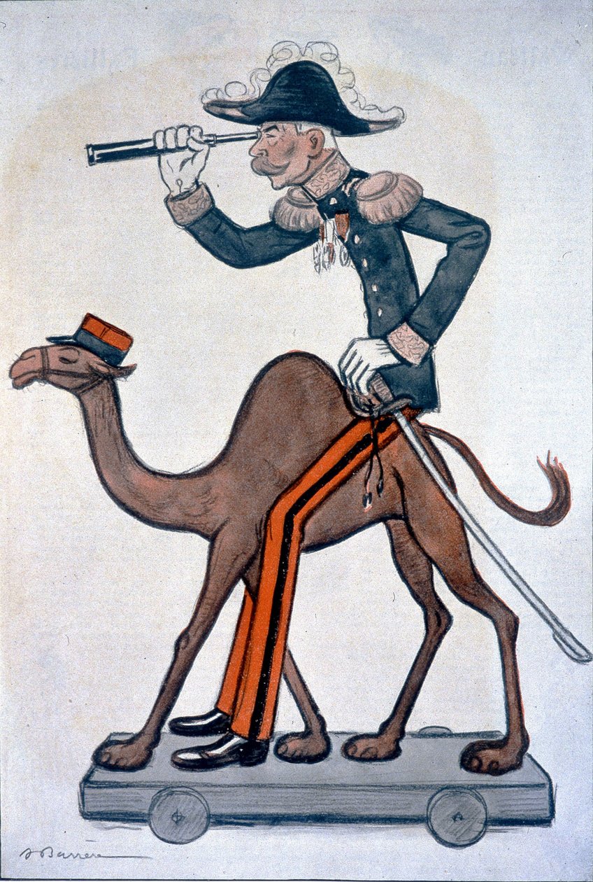 Moulaï - Hubert (Louis-Hubert-Gonzalve) Lyautey (1854-1934), sarjakuva Lyauteysta Marokossa - Barrère, elokuvassa "" Fantasio"" 15.6.1912 tekijältä Adrien Barrere