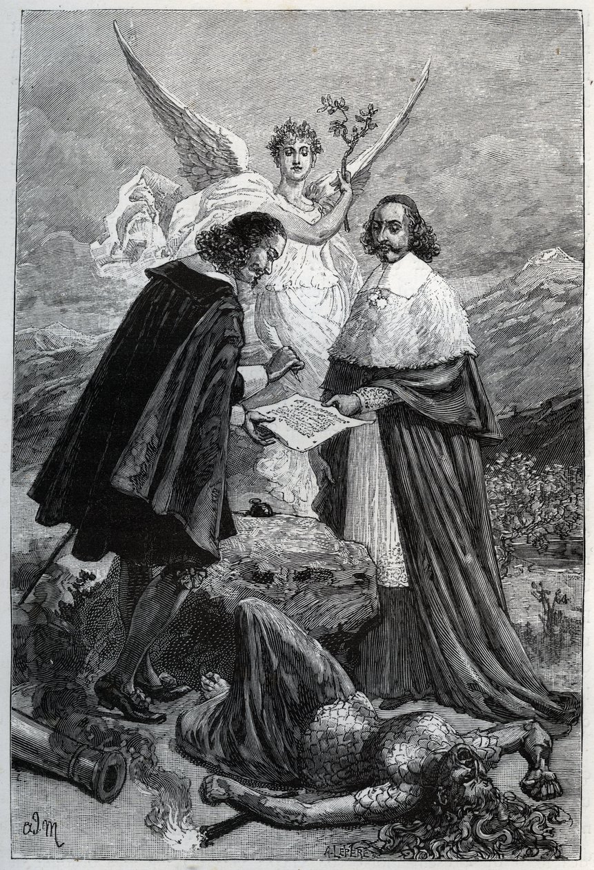 Allegoria Pyreneiden rauhansopimuksesta 7.11 tekijältä Adrien Emmanuel Marie