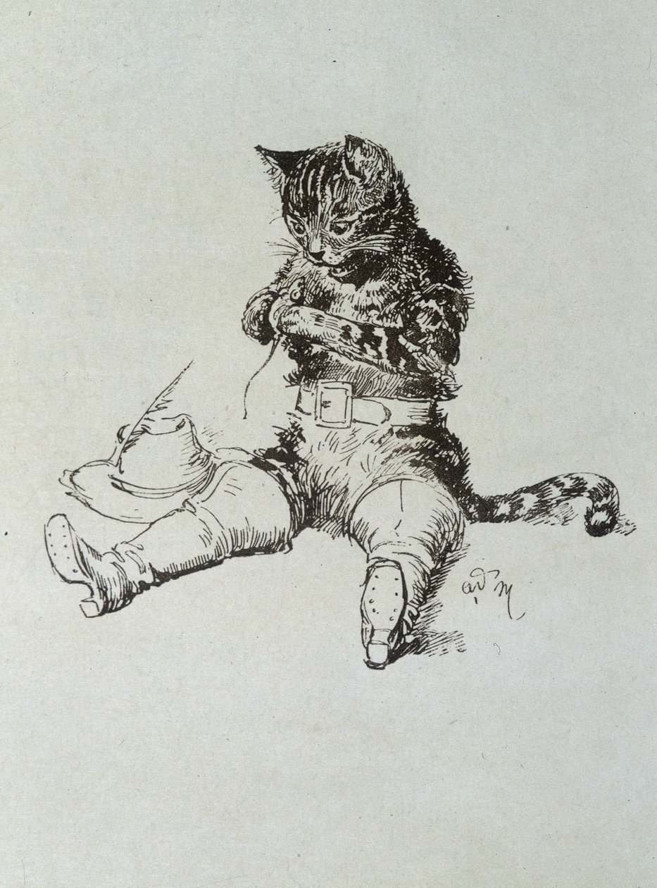 Le Chat Bottté - Charles Perraultin "saduissa", kuvitus Adrien Marie tekijältä Adrien Emmanuel Marie