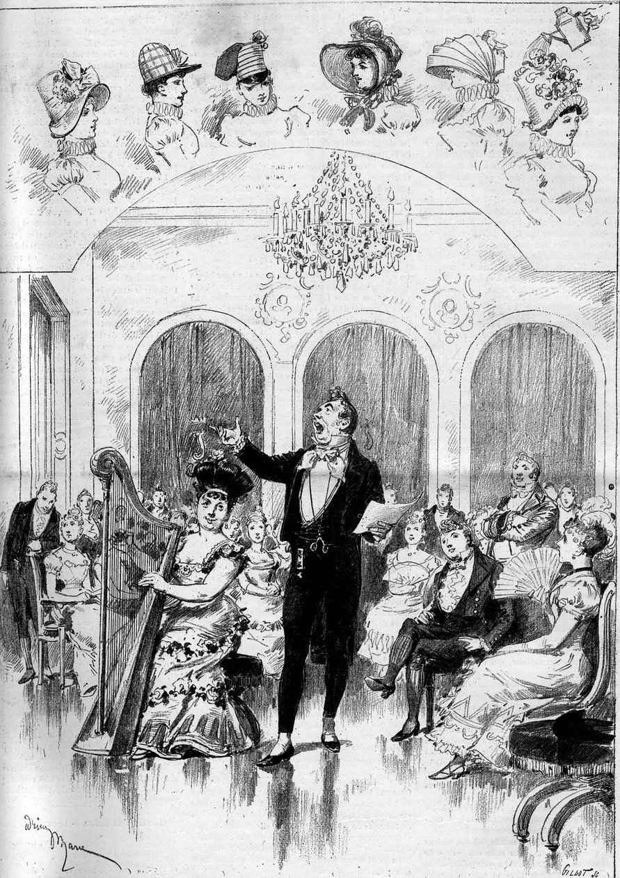 Oopperan esitys: "Janot" Charles Lecocqin (1832-1918) musiikille ja Ludovic Halevyn (1834-1908) ja Henri (Henry) Meilhacin (1831-1897) libretto Marie Desclauzasin (1840-1912) kanssa ) (Alexina), Alfred Jolly (18.. -1891) (Chateauminet), Jeane Gra tekijältä Adrien Emmanuel Marie