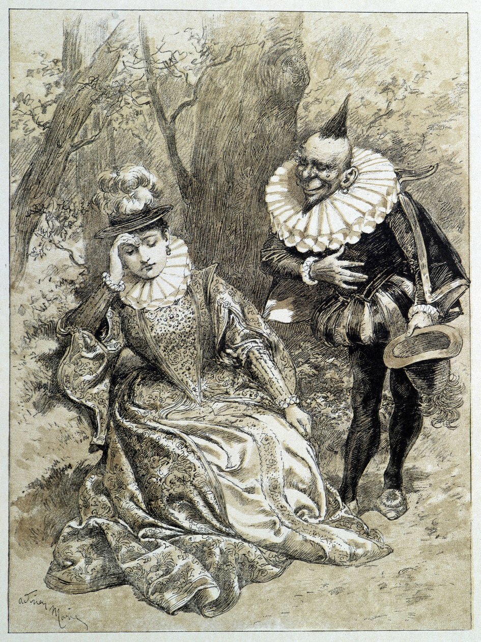 Riquet à la Houppe - Charles Perraultin "" Fairy Tales" -sarjassa, kuvitus Adrien Marie tekijältä Adrien Emmanuel Marie