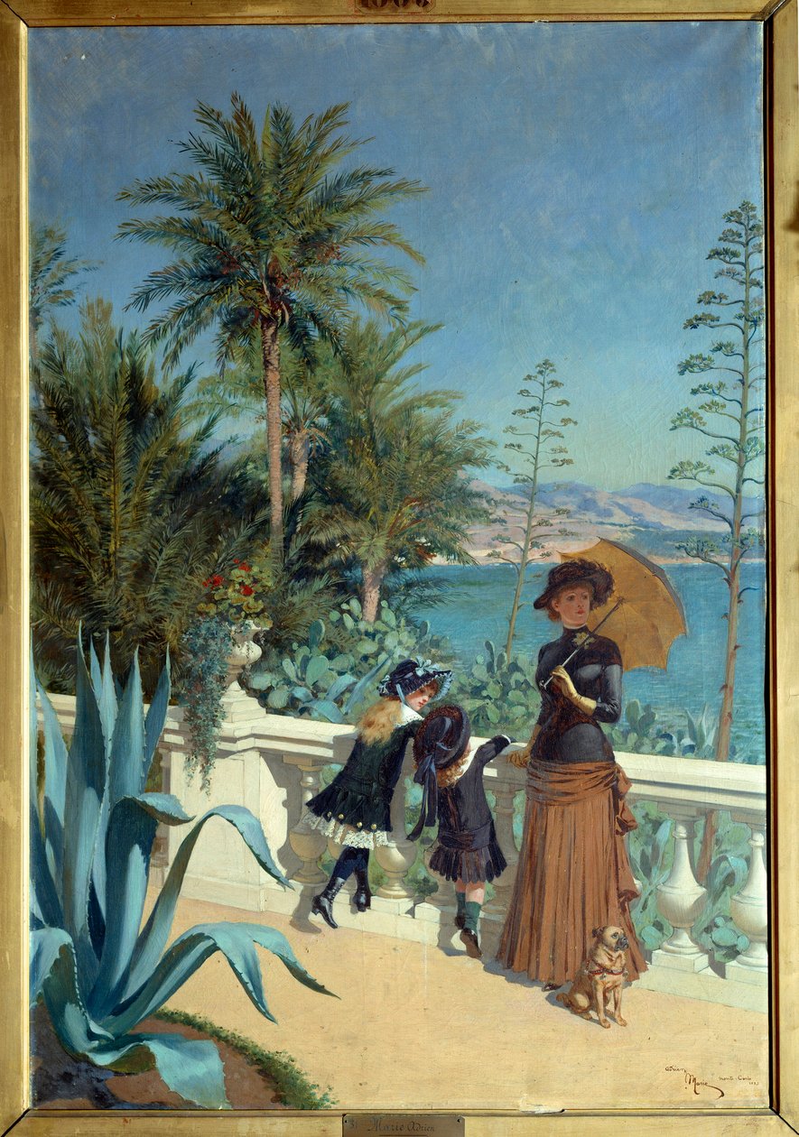 Terassi Monte Carlossa. Adrien Marien (1848-1891) maalaus tekijältä Adrien Emmanuel Marie