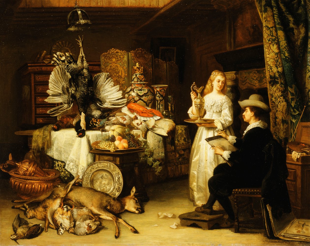 Taiteilijan studio, 1879 tekijältä Adrien Joseph Verhoven Ball