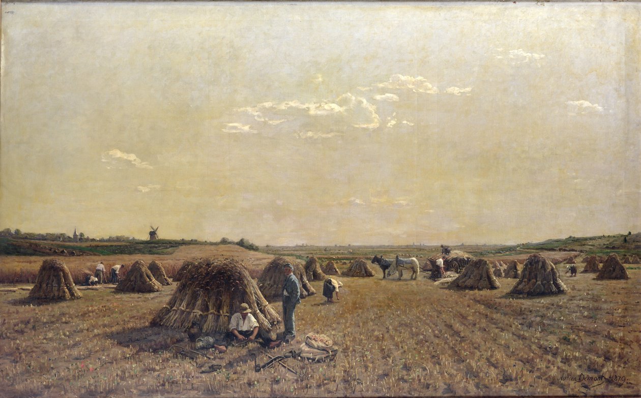 Sadonkorjuukohtaus, 1879 tekijältä Adrien Louis Demont
