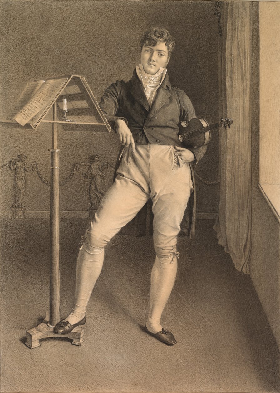 Viulisti Jean Vidalin (1789-1867) muotokuva tekijältä Adrien Victor Auger