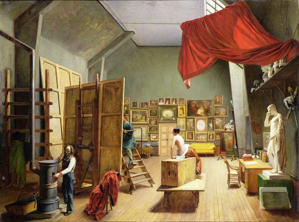 Abel de Pujolin (1787-1861) studion sisustus 1836 tekijältä Adrienne Marie Grandpierre Deverzy