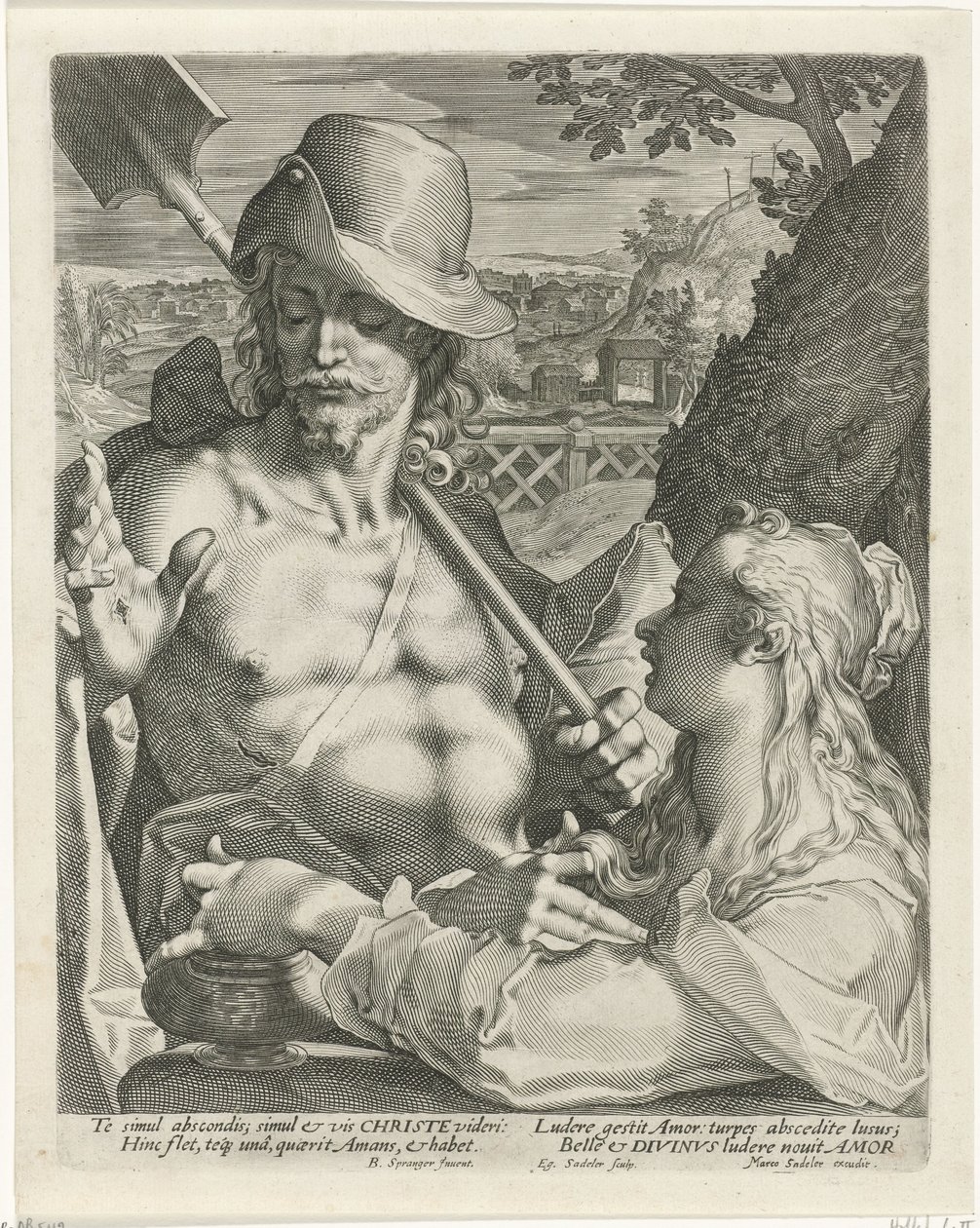 Kristus ilmestyy Magdalan Marialle (Noli mi tangere) puutarhurina tekijältä Egidius  Sadeler (II)