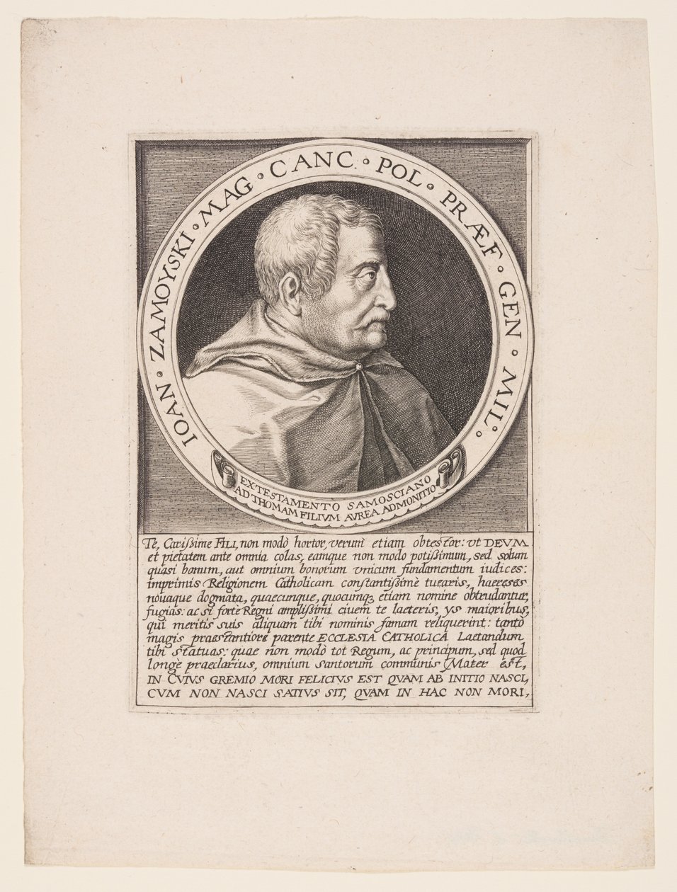 Jan Zamoyski, puolalainen aatelismies, suuri kruunun kansleri tekijältä Aegidius Sadeler II