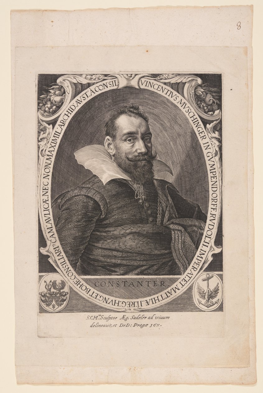 Vincent Muschinger von Gumpendorff, lääkäri tekijältä Aegidius Sadeler II