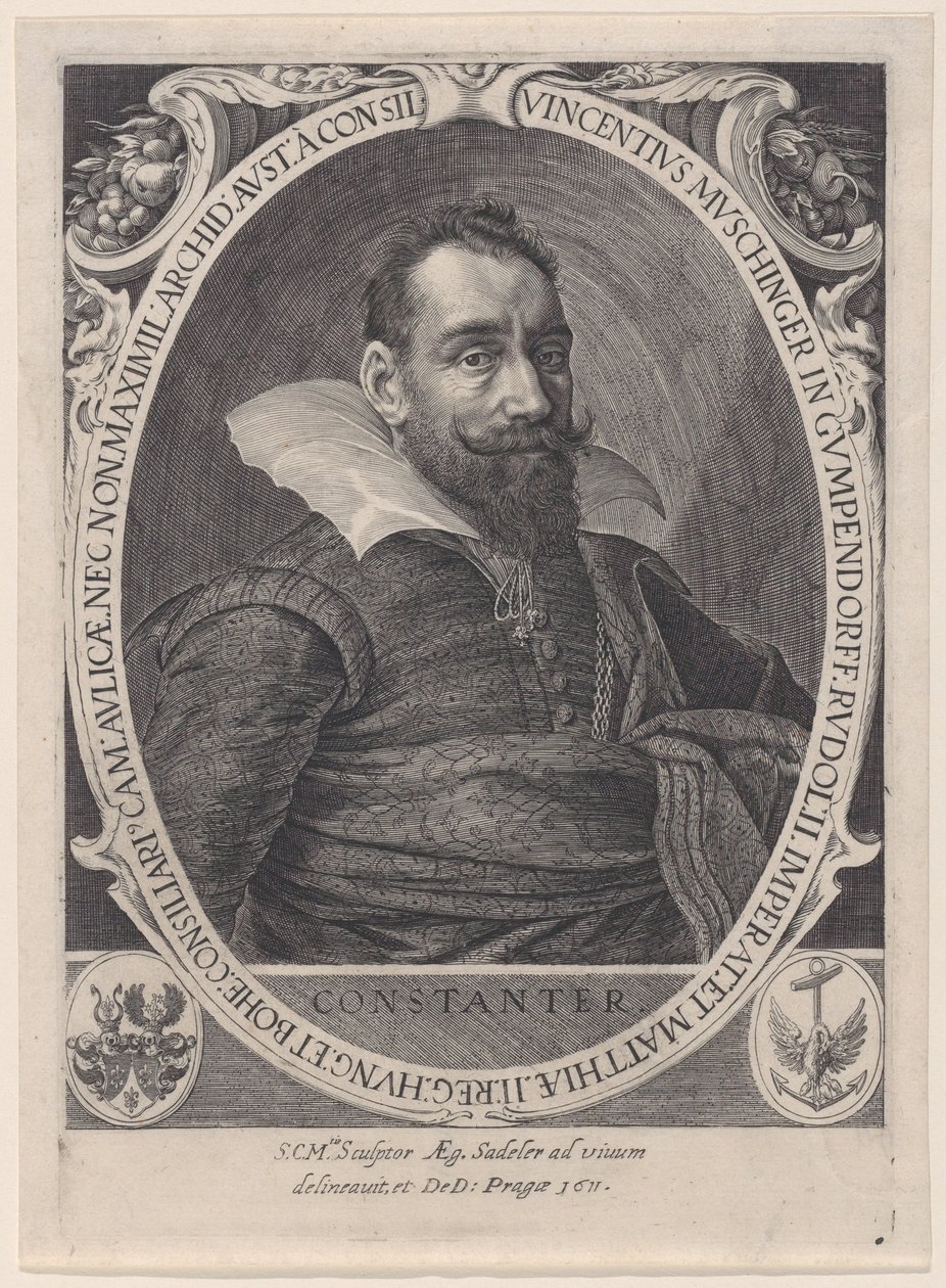Vincenz Muschinger, keisari Rudolf II:n neuvosto, 1611, 1611. tekijältä Aegidius Sadeler II