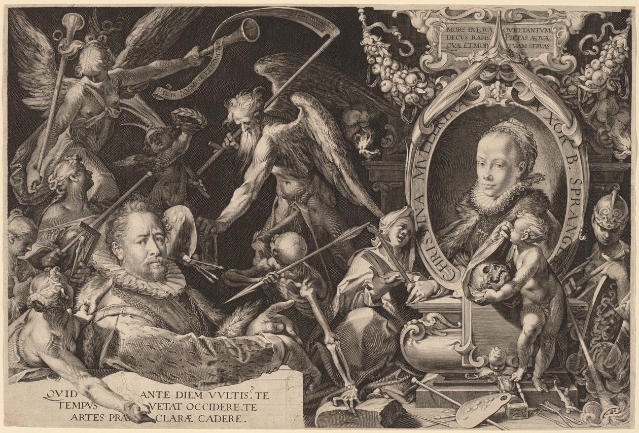 Bartholomaeus Spranger i la seva difunta esposa Christina Mullerfinnish tekijältä Aegidius Sadeler II, after Bartholomaeus Spranger