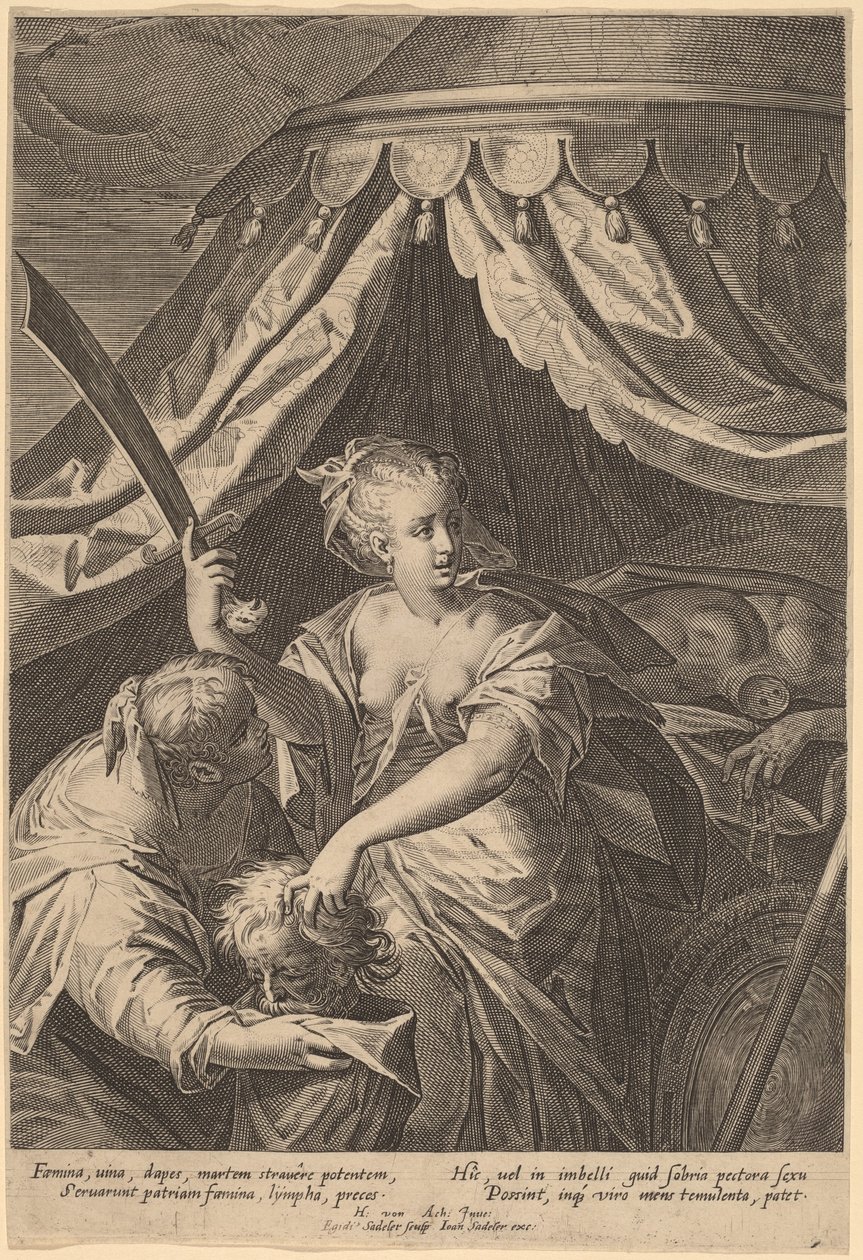 Judith Holofernesin pään kanssa tekijältä Aegidius Sadeler II, after Hans von Aachen