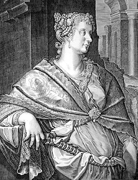 Martia Fulvia, Tituksen vaimo (kaiverrus) tekijältä Aegidius Sadeler or Saedeler