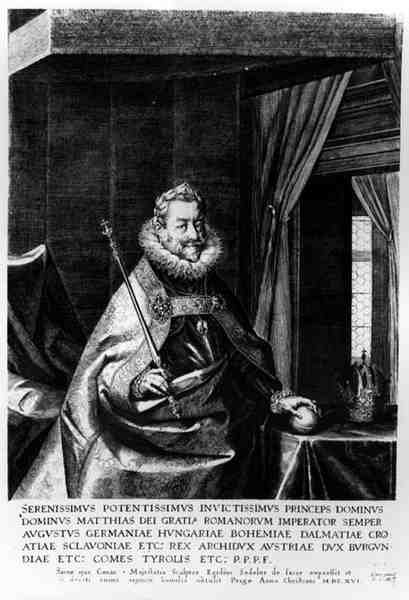 Pyhän Rooman keisarin Mattiaksen (1557-1619) muotokuva, 1616 tekijältä Aegidius Sadeler or Saedeler