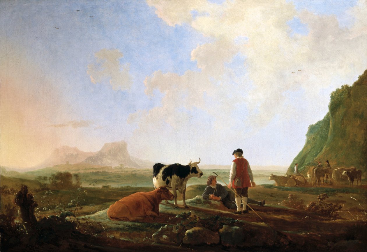 Paimenet lehmien kanssa tekijältä Aelbert Cuyp