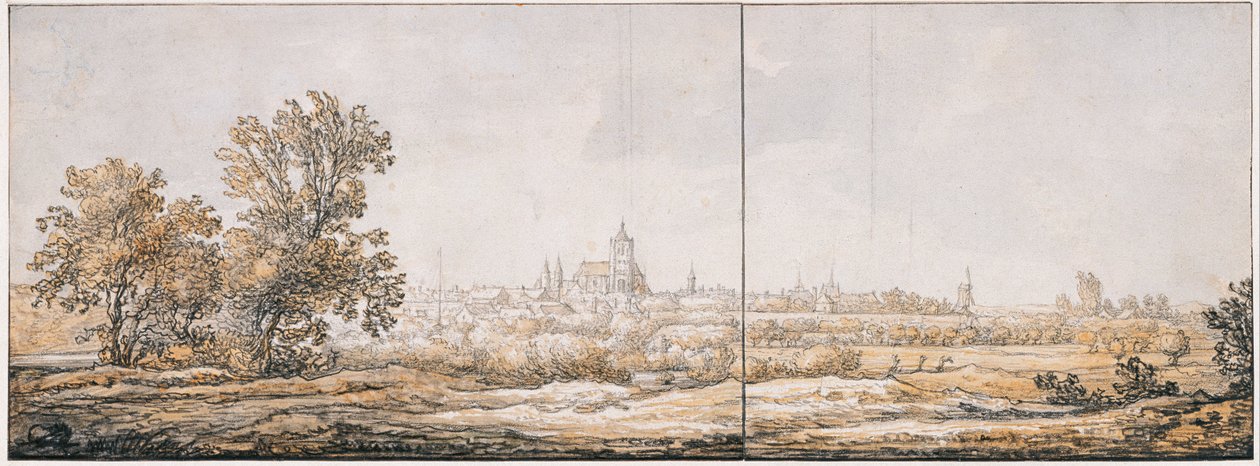 Näkymä Arnhemista etelästä tekijältä Aelbert Cuyp