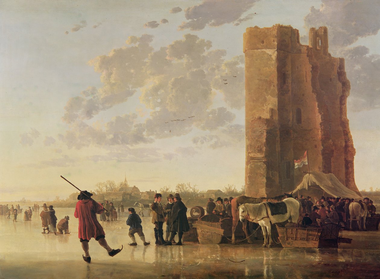 Näkymä Maasille talvella tekijältä Aelbert Cuyp